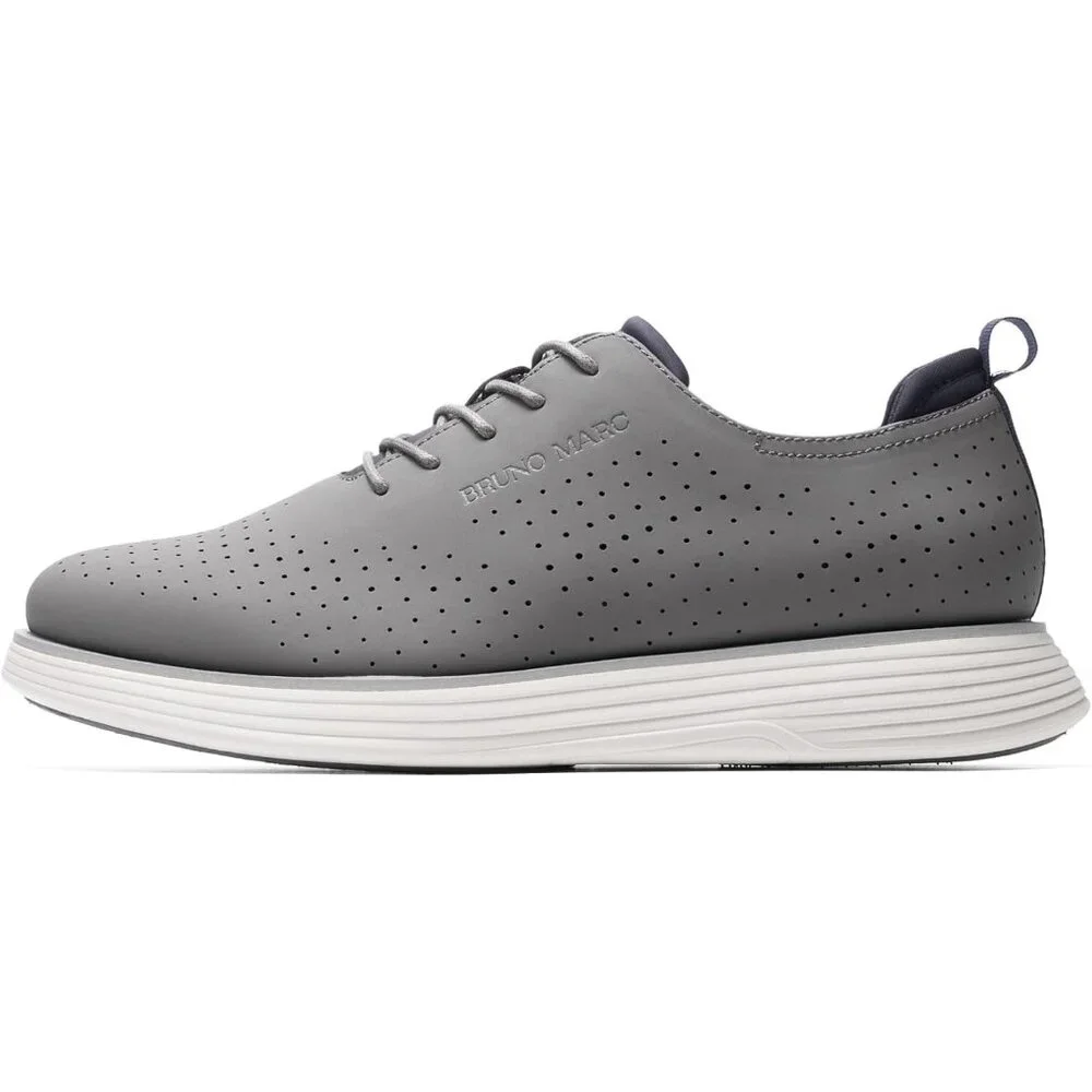 ⚡ Men's Grey Pu Max Flex Fashion Dress Sneakers Oxfords Classic Casual Shoes